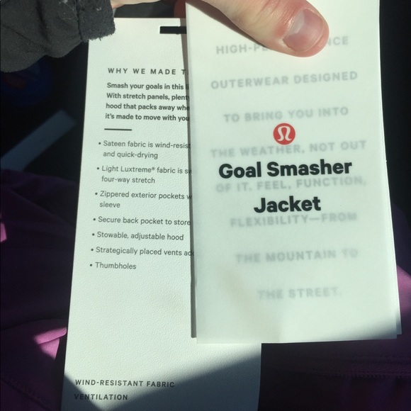 Lululemon goal smasher jacket (discontinued).